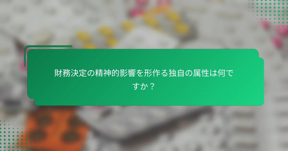 財務決定の精神的影響を形作る独自の属性は何ですか？