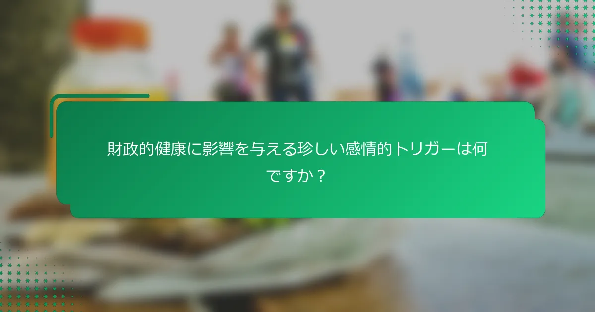 財政的健康に影響を与える珍しい感情的トリガーは何ですか？