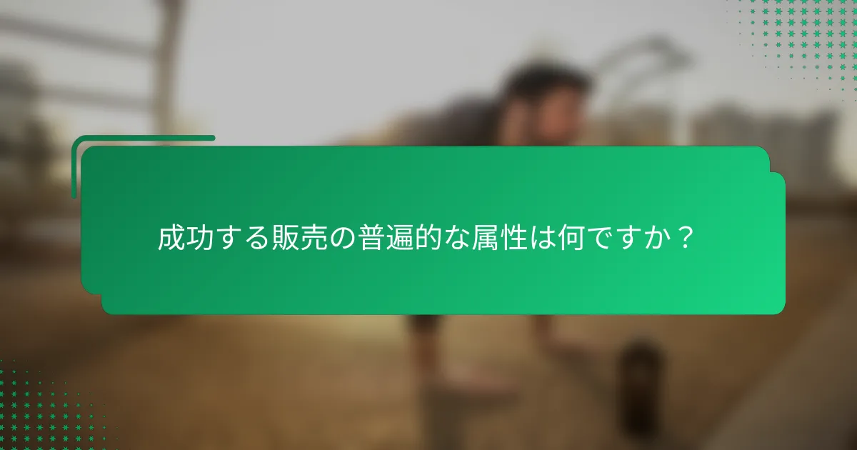 成功する販売の普遍的な属性は何ですか？