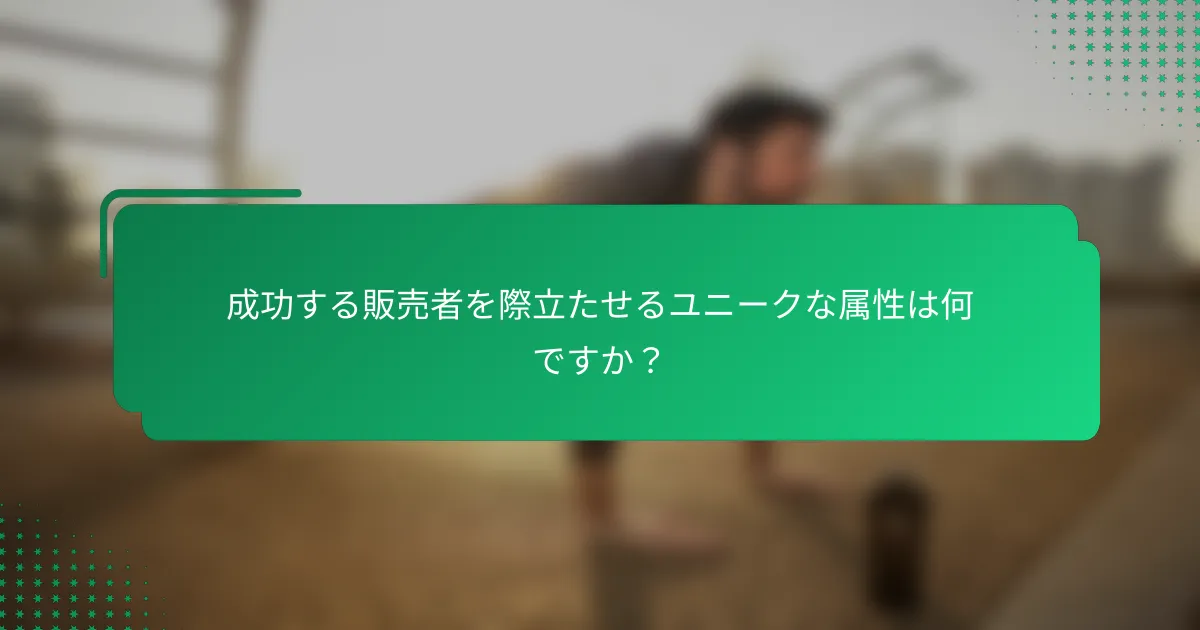 成功する販売者を際立たせるユニークな属性は何ですか？
