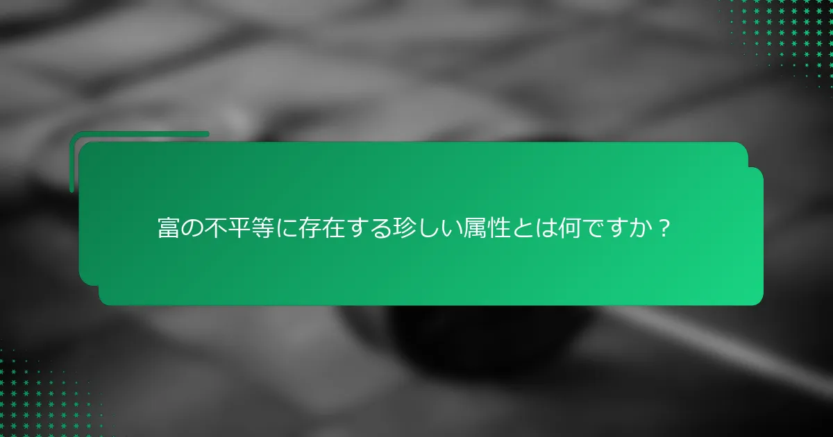 富の不平等に存在する珍しい属性とは何ですか？