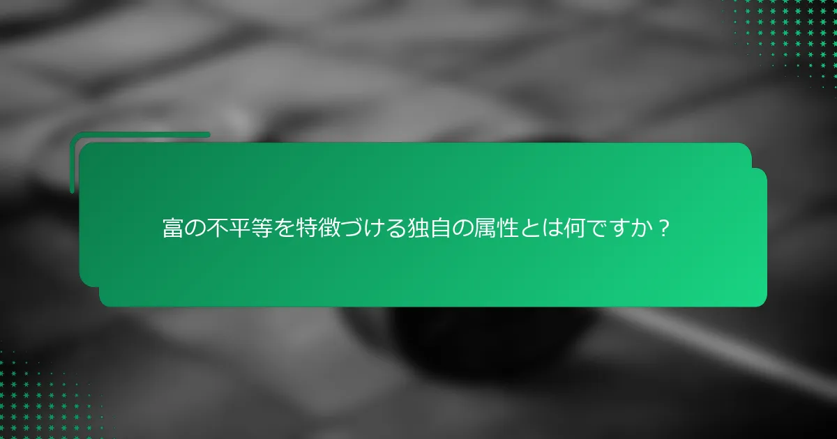 富の不平等を特徴づける独自の属性とは何ですか？