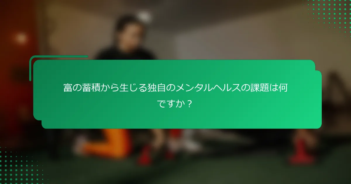 富の蓄積から生じる独自のメンタルヘルスの課題は何ですか？