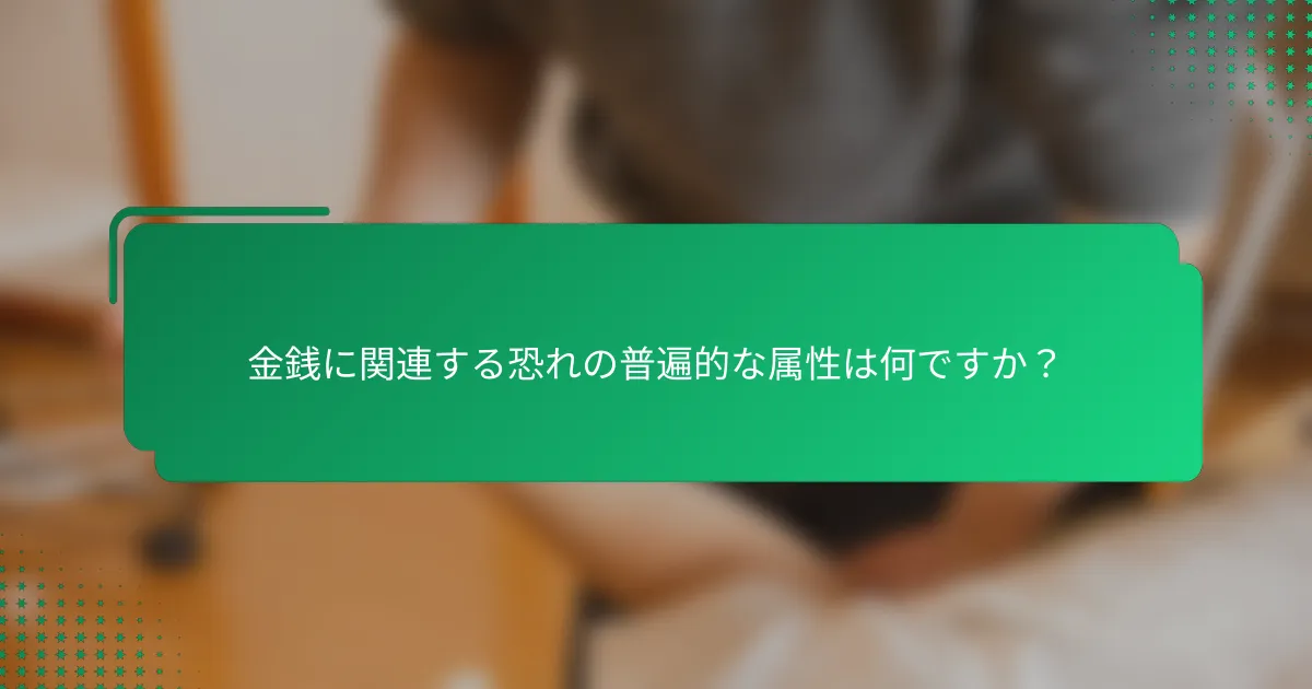 金銭に関連する恐れの普遍的な属性は何ですか？