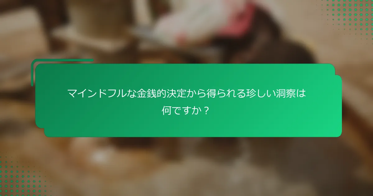 マインドフルな金銭的決定から得られる珍しい洞察は何ですか？