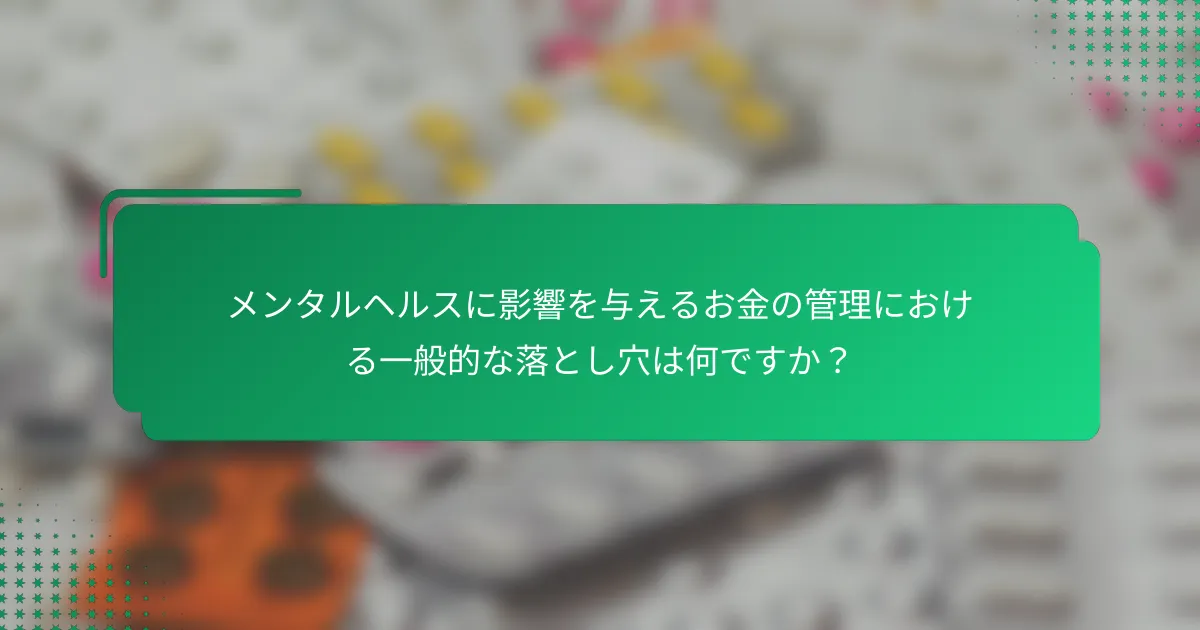 メンタルヘルスに影響を与えるお金の管理における一般的な落とし穴は何ですか？