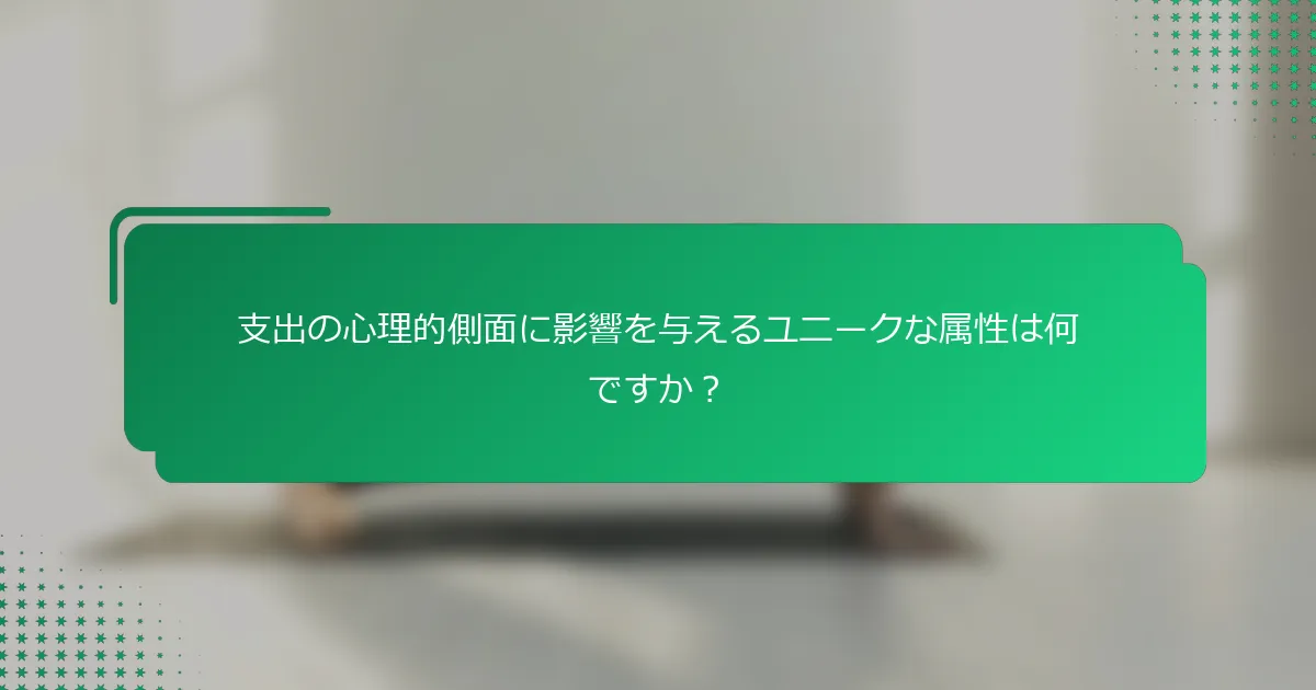 支出の心理的側面に影響を与えるユニークな属性は何ですか？