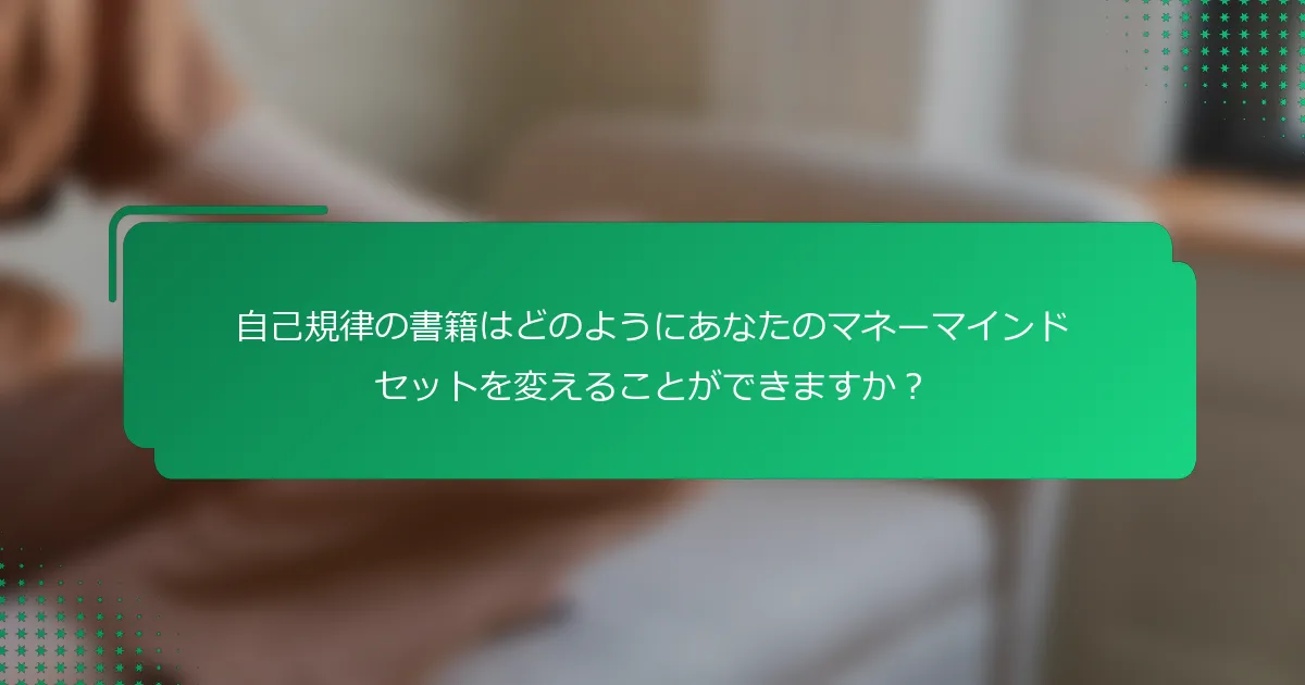 自己規律の書籍はどのようにあなたのマネーマインドセットを変えることができますか？