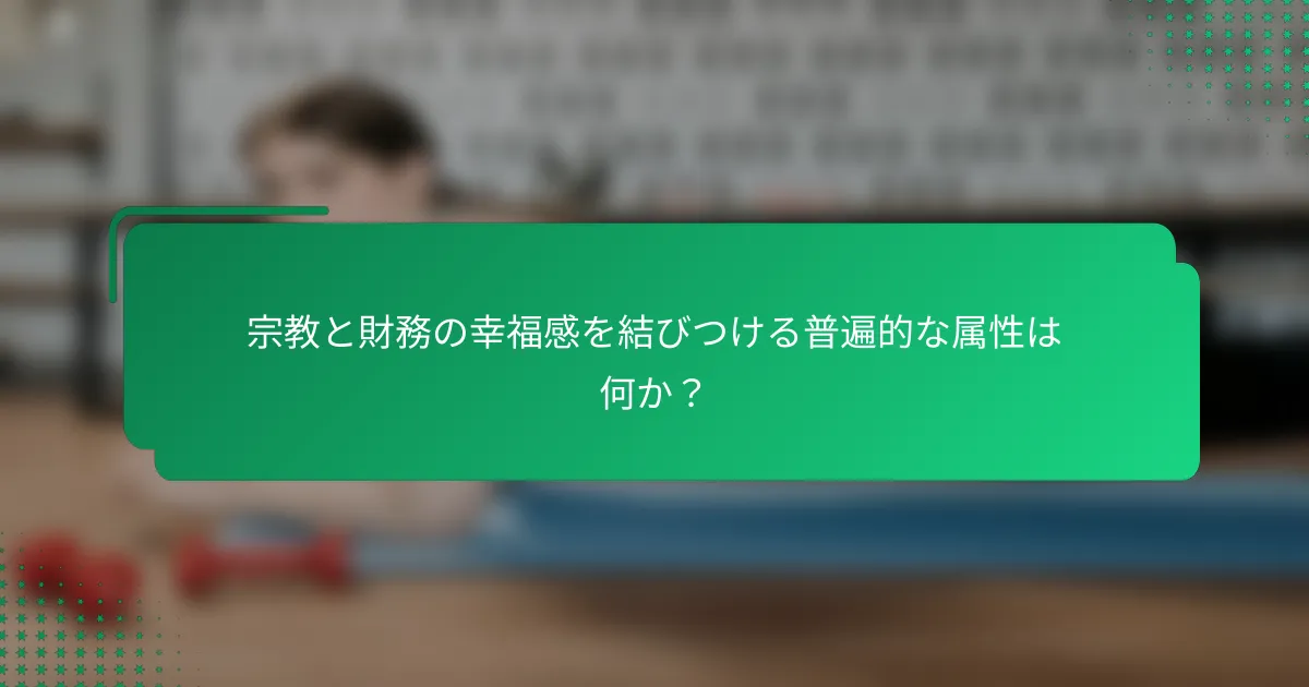 宗教と財務の幸福感を結びつける普遍的な属性は何か？